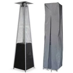 PROWELTEK Parasol Chauffant Pyramide 13 KW Noir Gaz Propane Allumage Impulsion Tube Silice + Housse + Tuyau + Détendeur Propane -Chauffage d'extérieur Soldes 51366974 5
