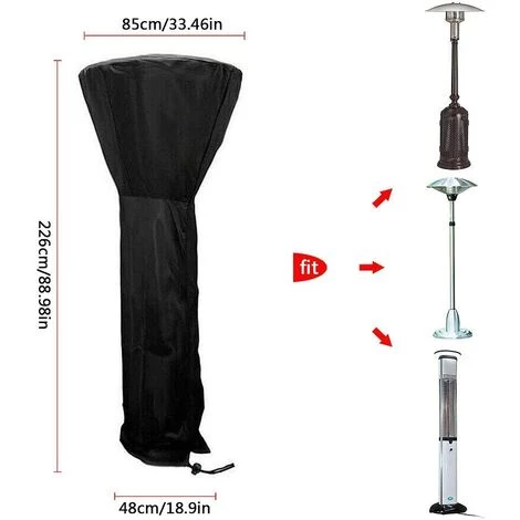 VERSAILLESFR Housse Pour Parasol Chauffant En 210D Oxford Imperméable 226x85x48cm,Couverture De Chauffage Patio,Bache De Protection Pour Chauffage De Terrasse Extérieur Anti-Poussière/Vent (226x 85x 48cm) -Versailles 4 VERSAILLESFR Housse Pour Parasol Chauffant En 210D Oxford Imperméable 226x85x48cm,Couverture De Chauffage Patio,Bache De Protection Pour Chauffage De Terrasse Extérieur Anti-Poussière/Vent (226x 85x 48cm) -Versailles – Image 2