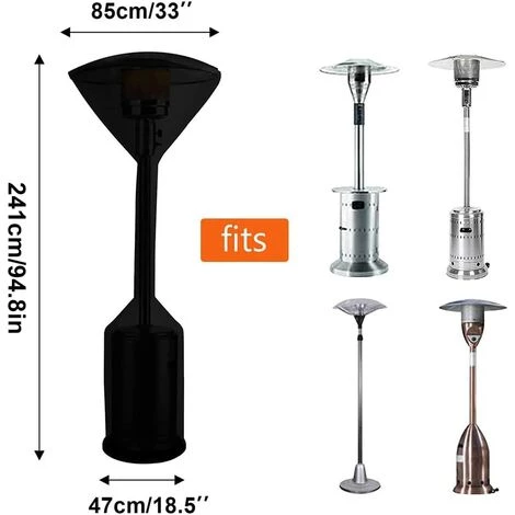 VERSAILLESFR Couverture De Chauffe-Patio, Housse Pour Parasol Chauffant En 210D Oxford Imperméable, Bache De Protection Pour Chauffage De Terrasse Extérieur Anti-Poussière/Vent (241x86x47cm) -Versailles 4 VERSAILLESFR Couverture De Chauffe-Patio, Housse Pour Parasol Chauffant En 210D Oxford Imperméable, Bache De Protection Pour Chauffage De Terrasse Extérieur Anti-Poussière/Vent (241x86x47cm) -Versailles – Image 2