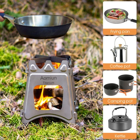 Aomiun Poele A Bois Pliable Compact Pour Pique-Nique De Cuisine De Camping En Plein Air, Taille M, Acier Inoxydable 4 Aomiun Poele A Bois Pliable Compact Pour Pique-Nique De Cuisine De Camping En Plein Air, Taille M, Acier Inoxydable – Image 2
