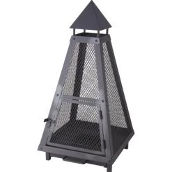 LIENBACHER Brasero Ou Lanterne Noir - 40 X 40 Cm - Hauteur 80 Cm