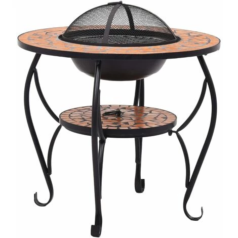 YOUTHUP Table De Foyer Mosaïque Terre Cuite 68 Cm Céramique - Brun 4 YOUTHUP Table De Foyer Mosaïque Terre Cuite 68 Cm Céramique - Brun – Image 2