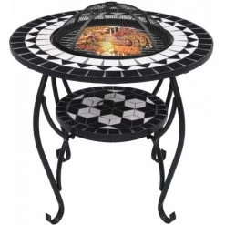 YOUTHUP Table De Foyer Mosaïque Noir Et Blanc 68 Cm Céramique - Noir 9 YOUTHUP Table De Foyer Mosaïque Noir Et Blanc 68 Cm Céramique - Noir -Chauffage d'extérieur Soldes 51868031 3