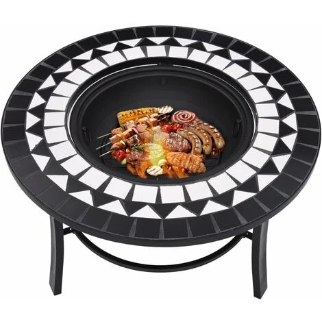 YOUTHUP Foyer Mosaïque Noir Et Blanc 68 Cm Céramique - Noir 5 YOUTHUP Foyer Mosaïque Noir Et Blanc 68 Cm Céramique - Noir – Image 3