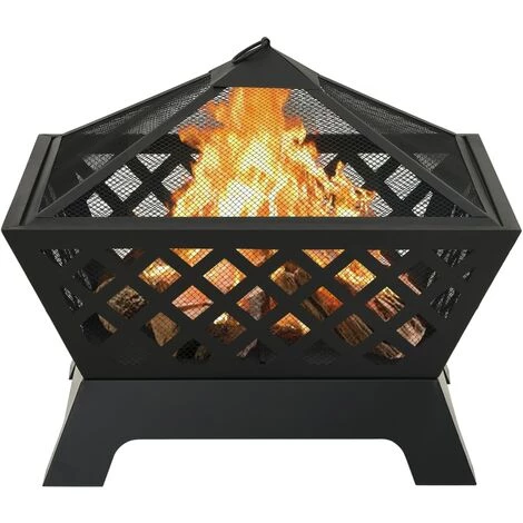 YOUTHUP Foyer Avec Tisonnier 64 Cm XXL Acier - Noir 5 YOUTHUP Foyer Avec Tisonnier 64 Cm XXL Acier - Noir – Image 3