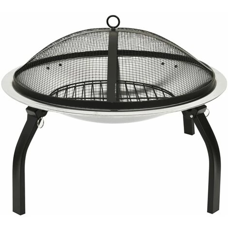 YOUTHUP Foyer Et Barbecue Avec Tisonnier 2 En 1 56x56x49 Cm Inox - Argent 5 YOUTHUP Foyer Et Barbecue Avec Tisonnier 2 En 1 56x56x49 Cm Inox - Argent – Image 3