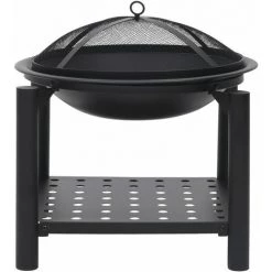 YOUTHUP Foyer Avec Tisonnier 54x54x55 Cm Acier - Noir -Chauffage d'extérieur Soldes 51887828 4