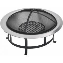 YOUTHUP Foyer Extérieur Avec Gril En Acier Inoxydable 76 Cm - Noir 8 YOUTHUP Foyer Extérieur Avec Gril En Acier Inoxydable 76 Cm - Noir -Chauffage d'extérieur Soldes 51887836 3