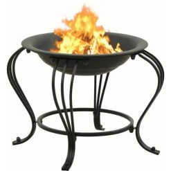 YOUTHUP Foyer Avec Tisonnier 49 Cm Acier - Noir -Chauffage d'extérieur Soldes 51890359 4