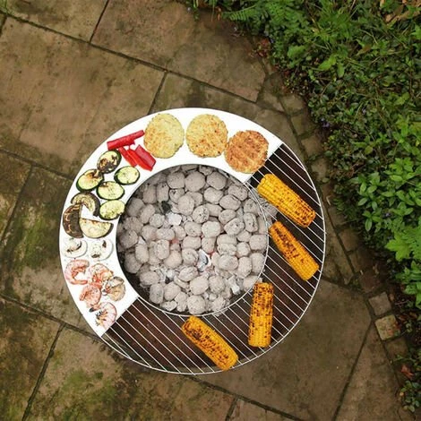 Grille Avec Plancha Pour BBQ 62 X 62 Cm. Argent. Marque : Esschert Design. Réf. : FF270 - Argent 4 Grille Avec Plancha Pour BBQ 62 X 62 Cm. Argent. Marque : Esschert Design. Réf. : FF270 - Argent – Image 2