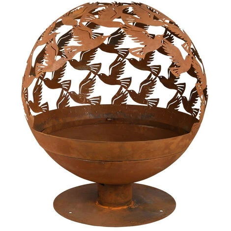 Braséro Rond Avec Découpe Laser Oiseaux. Brun. Marque : Esschert Design. Réf. : FF401 - Brun 5 Braséro Rond Avec Découpe Laser Oiseaux. Brun. Marque : Esschert Design. Réf. : FF401 - Brun – Image 3