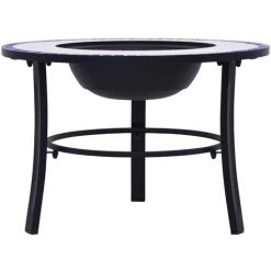 Topdeal Foyer Mosaïque Bleu Et Blanc 68 Cm Céramique -Chauffage d'extérieur Soldes 52091674 4