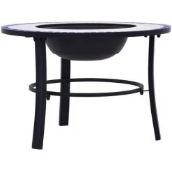 Topdeal Foyer Mosaïque Bleu Et Blanc 68 Cm Céramique -Chauffage d'extérieur Soldes 52091674 5