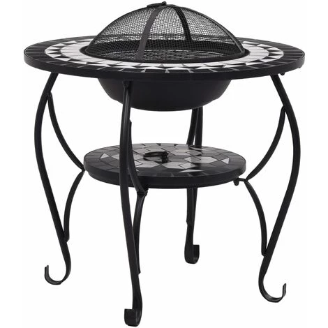Topdeal Table De Foyer Mosaïque Noir Et Blanc 68 Cm Céramique 4 Topdeal Table De Foyer Mosaïque Noir Et Blanc 68 Cm Céramique – Image 2