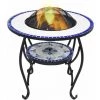 Topdeal Table De Foyer Mosaïque Bleu Et Blanc 68 Cm Céramique -Chauffage d'extérieur Soldes 52091679 1
