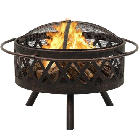 Topdeal Foyer Rustique Avec Tisonnier 76 Cm XXL Acier FF311885_FR 4 Topdeal Foyer Rustique Avec Tisonnier 76 Cm XXL Acier FF311885_FR – Image 2