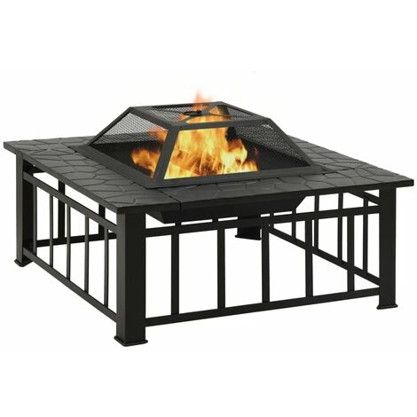 Topdeal Foyer De Jardin Avec Tisonnier 81x81x47 Cm XXL Acier FF311888_FR 4 Topdeal Foyer De Jardin Avec Tisonnier 81x81x47 Cm XXL Acier FF311888_FR – Image 2