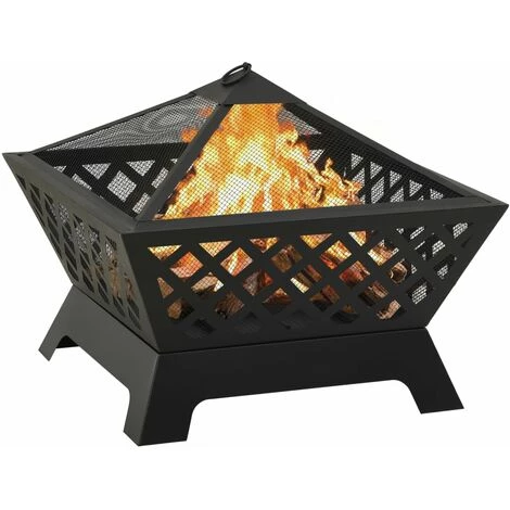 Topdeal Foyer Avec Tisonnier 64 Cm XXL Acier FF311894_FR 4 Topdeal Foyer Avec Tisonnier 64 Cm XXL Acier FF311894_FR – Image 2