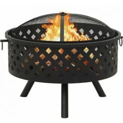 Topdeal Foyer Avec Tisonnier 68 Cm XXL Acier FF311890_FR -Chauffage d'extérieur Soldes 52099964 3