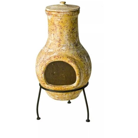Topdeal Cheminée Tampico Jaune 31x31x68 Cm Argile FF423892_FR 3 Topdeal Cheminée Tampico Jaune 31x31x68 Cm Argile FF423892_FR