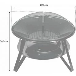 SOMAGIC - Brasero En Acier 70cm - Noir -Chauffage d'extérieur Soldes 52444378 4