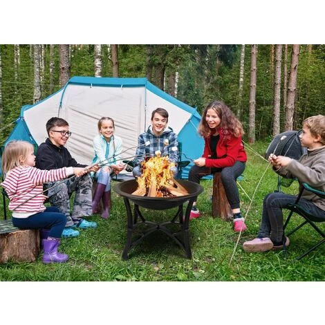 AICOK Bol à Feu Foyer Brasero Avec Grille De Cuisson Charbon De Bois Couvercle Ø56,5 * 50cm, 7 AICOK Bol à Feu Foyer Brasero Avec Grille De Cuisson Charbon De Bois Couvercle Ø56,5 * 50cm, – Image 5