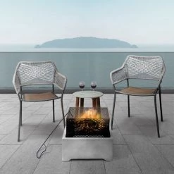 Braséro De Jardin à Bois Chauffage Extérieur Ciment Foyer Acier Carré 38 Cm Avec Tisonnier Gris Noir Teamson Home PT-FW0005 - Gris 10 Braséro De Jardin à Bois Chauffage Extérieur Ciment Foyer Acier Carré 38 Cm Avec Tisonnier Gris Noir Teamson Home PT-FW0005 - Gris -Chauffage d'extérieur Soldes 52780584 4