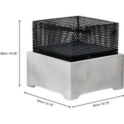 Braséro De Jardin à Bois Chauffage Extérieur Ciment Foyer Acier Carré 38 Cm Avec Tisonnier Gris Noir Teamson Home PT-FW0005 - Gris 11 Braséro De Jardin à Bois Chauffage Extérieur Ciment Foyer Acier Carré 38 Cm Avec Tisonnier Gris Noir Teamson Home PT-FW0005 - Gris -Chauffage d'extérieur Soldes 52780584 5
