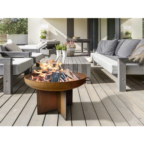 PURLINE Brasero D'ext?rieur Avec Base En Forme De Croix En Acier Corten - No Name 7 PURLINE Brasero D'ext?rieur Avec Base En Forme De Croix En Acier Corten - No Name – Image 5