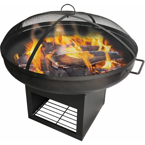 PUR LINE Brasero D'extérieur En Acier Noir Avec Base Carrée Et Couvercle De Protection - No Name 3 PUR LINE Brasero D'extérieur En Acier Noir Avec Base Carrée Et Couvercle De Protection - No Name