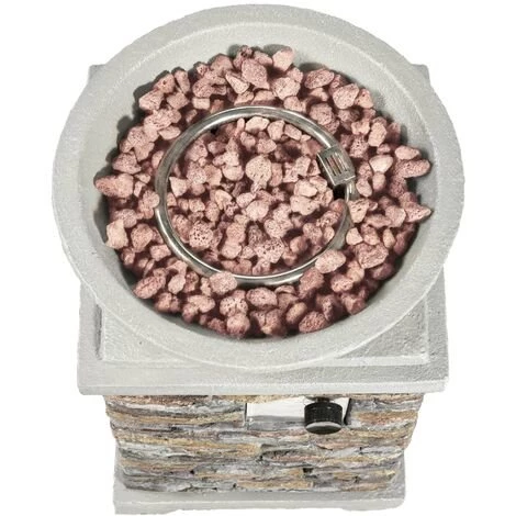 Braséro De Jardin à Gaz Chauffage Extérieur Effet Pierre Naturelle Housse De Protection Roches De Lave Teamson Home HF29308AA-EU - Gris 7 Braséro De Jardin à Gaz Chauffage Extérieur Effet Pierre Naturelle Housse De Protection Roches De Lave Teamson Home HF29308AA-EU - Gris – Image 5
