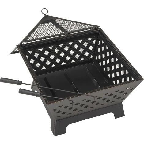 Braséro Carré Avec Couvercle Landmann 06185 - Tisonnier Inclus 4 Braséro Carré Avec Couvercle Landmann 06185 - Tisonnier Inclus – Image 2