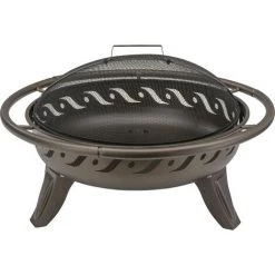 Braséro Rond Avec Couvercle Landmann 06184 - ø75 Cm Brun Metallisé