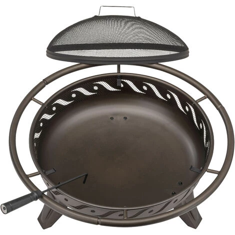 Braséro Rond Avec Couvercle Landmann 06184 - ø75 Cm Brun Metallisé 4 Braséro Rond Avec Couvercle Landmann 06184 - ø75 Cm Brun Metallisé – Image 2