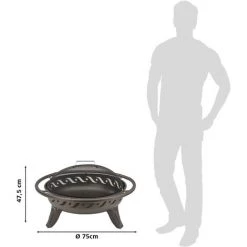 Braséro Rond Avec Couvercle Landmann 06184 - ø75 Cm Brun Metallisé 8 Braséro Rond Avec Couvercle Landmann 06184 - ø75 Cm Brun Metallisé -Chauffage d'extérieur Soldes 53043842 3