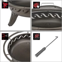 Braséro Rond Avec Couvercle Landmann 06184 - ø75 Cm Brun Metallisé 9 Braséro Rond Avec Couvercle Landmann 06184 - ø75 Cm Brun Metallisé -Chauffage d'extérieur Soldes 53043842 4