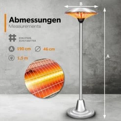 TRESKO Parasol Chauffant 2500W | Chauffage Extérieur Infrarouge 2500W | Radiateur Rayonnant Électrique De Terrasse | 2 Niveaux De Chaleur 11 TRESKO Parasol Chauffant 2500W | Chauffage Extérieur Infrarouge 2500W | Radiateur Rayonnant Électrique De Terrasse | 2 Niveaux De Chaleur -Chauffage d'extérieur Soldes 53056864 5