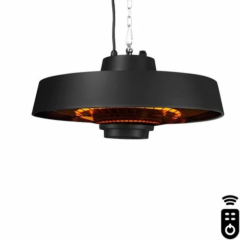 VONROC Chauffage De Terrasse 2000W - Suspendu - Noir - Élément En Carbone - Avec Télécommande, Minuterie Et 2 Niveaux De Chaleur - Vulcano 3 VONROC Chauffage De Terrasse 2000W - Suspendu - Noir - Élément En Carbone - Avec Télécommande, Minuterie Et 2 Niveaux De Chaleur - Vulcano