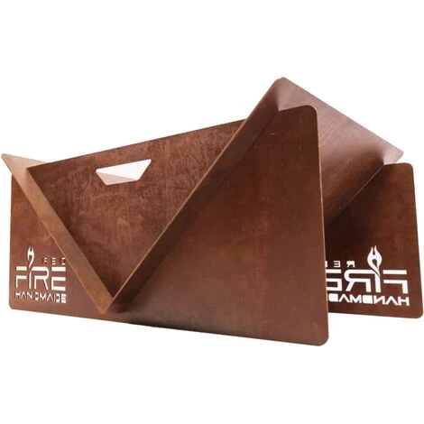 RED FIRE RedFire Foyer Fait à La Main V Rouille Acier - Brun 4 RED FIRE RedFire Foyer Fait à La Main V Rouille Acier - Brun – Image 2