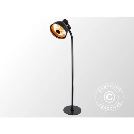 DANCOVER Chauffage De Terrasse SENSUI Sur Pied Avec Télécommande, 2 Lampes Halogènes, 2000W, Noir - Noir 3 DANCOVER Chauffage De Terrasse SENSUI Sur Pied Avec Télécommande, 2 Lampes Halogènes, 2000W, Noir - Noir