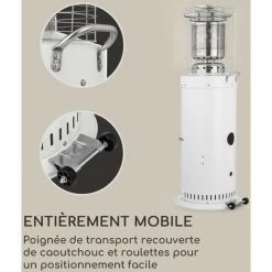 Blumfeldt Heatwave Radiateur à Gaz 10 KW (728 G/h) Roulettes Housse De Protection Allumage Piézoélectrique -Chauffage d'extérieur Soldes 53439821 3