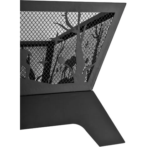 Outsunny Brasero Cheminée Foyer Extérieur Dim. 56L X 56l X 47H Cm Tisonnier Métal Noir 6 Outsunny Brasero Cheminée Foyer Extérieur Dim. 56L X 56l X 47H Cm Tisonnier Métal Noir – Image 4