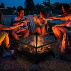 Outsunny Brasero Cheminée Foyer Extérieur Dim. 56L X 56l X 47H Cm Tisonnier Métal Noir 11 Outsunny Brasero Cheminée Foyer Extérieur Dim. 56L X 56l X 47H Cm Tisonnier Métal Noir -Chauffage d'extérieur Soldes 53451084 5