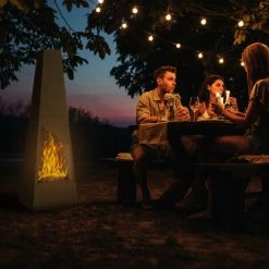 Relaxdays Brasero Extérieur En Acier Corten Patiné, Avec Grille De Foyer Et Tisonnier, HLP : 149x45x45cm, Marron -Chauffage d'extérieur Soldes 53516986 4