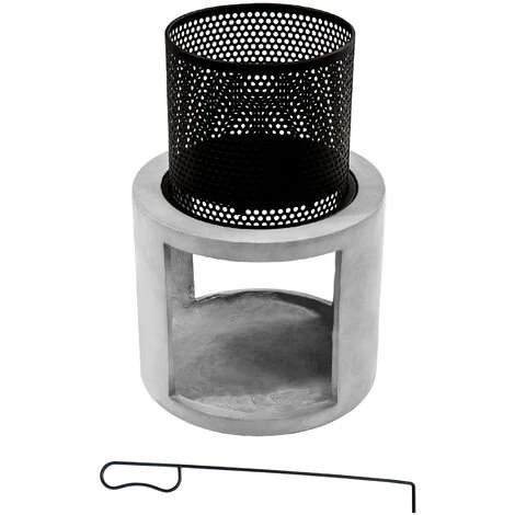 Braséro De Jardin à Bois Chauffage Extérieur Avec Tisonnier Couvercle Acier Ciment Noir Rangement à Bûches Teamson Home PT-FW0003 - Gris 3 Braséro De Jardin à Bois Chauffage Extérieur Avec Tisonnier Couvercle Acier Ciment Noir Rangement à Bûches Teamson Home PT-FW0003 - Gris