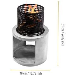 Braséro De Jardin à Bois Chauffage Extérieur Avec Tisonnier Couvercle Acier Ciment Noir Rangement à Bûches Teamson Home PT-FW0003 - Gris 10 Braséro De Jardin à Bois Chauffage Extérieur Avec Tisonnier Couvercle Acier Ciment Noir Rangement à Bûches Teamson Home PT-FW0003 - Gris -Chauffage d'extérieur Soldes 53517349 4