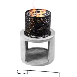 Braséro De Jardin à Bois Chauffage Extérieur Avec Tisonnier Couvercle Acier Ciment Noir Rangement à Bûches Teamson Home PT-FW0003 - Gris 11 Braséro De Jardin à Bois Chauffage Extérieur Avec Tisonnier Couvercle Acier Ciment Noir Rangement à Bûches Teamson Home PT-FW0003 - Gris -Chauffage d'extérieur Soldes 53517349 5