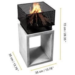 Braséro De Jardin à Bois Chauffage Extérieur Avec Tisonnier Couvercle Acier Ciment Noir Rangement à Bûches Teamson Home PT-FW0004 - Gris 10 Braséro De Jardin à Bois Chauffage Extérieur Avec Tisonnier Couvercle Acier Ciment Noir Rangement à Bûches Teamson Home PT-FW0004 - Gris -Chauffage d'extérieur Soldes 53517350 4