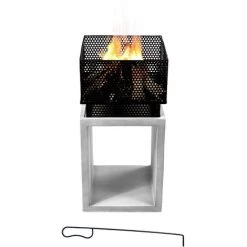 Braséro De Jardin à Bois Chauffage Extérieur Avec Tisonnier Couvercle Acier Ciment Noir Rangement à Bûches Teamson Home PT-FW0004 - Gris 11 Braséro De Jardin à Bois Chauffage Extérieur Avec Tisonnier Couvercle Acier Ciment Noir Rangement à Bûches Teamson Home PT-FW0004 - Gris -Chauffage d'extérieur Soldes 53517350 5