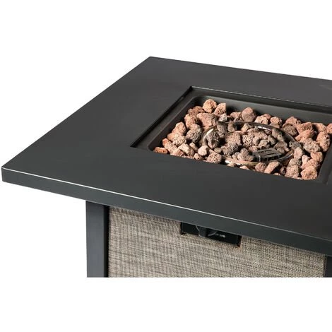 Braséro De Jardin à Gaz Chauffage Extérieur Textilène Métal Housse De Protection Roches De Lave Teamson Home HF28201AA-EU - Brun 4 Braséro De Jardin à Gaz Chauffage Extérieur Textilène Métal Housse De Protection Roches De Lave Teamson Home HF28201AA-EU - Brun – Image 2